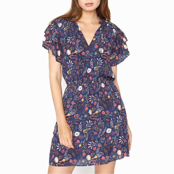 Caballero Floral Navy Mini Dress - Picture 1 of 16